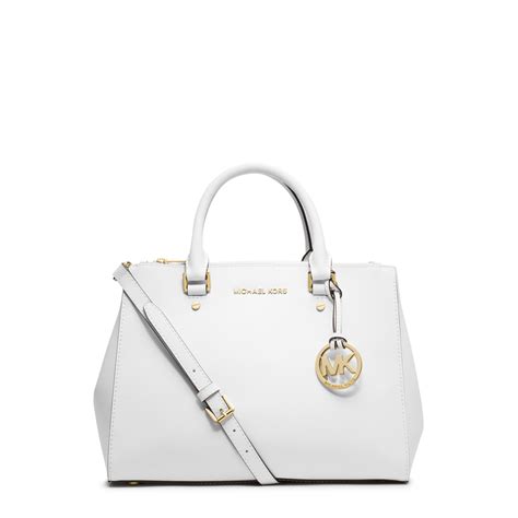 michael michael kors sutton medium saffiano leather satchel white|Michael Kors Sutton Saffiano Leather Medium Satchel .